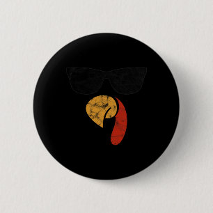 Turkey Face Thanksgiving Day Piligrim Gifts Trot L Button