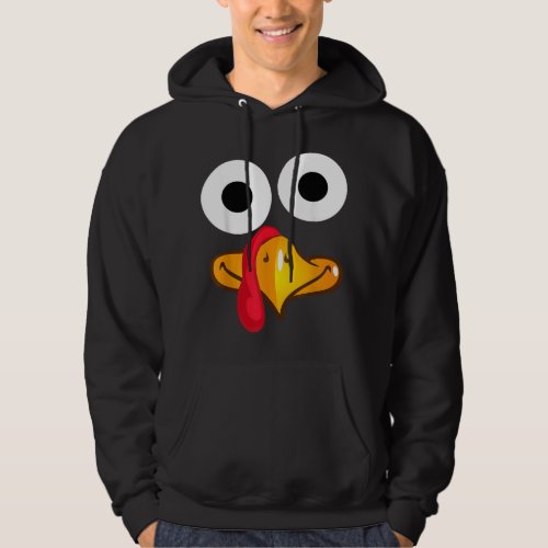 Turkey Face Thanksgiving Funny Costume Hoodie