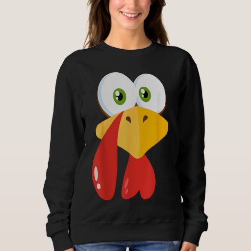 Turkey Face Thanksgiving Funny Matching Family Cos Sweatshirt