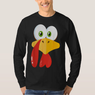 Turkey Face Thanksgiving Funny Matching Family Cos T-Shirt