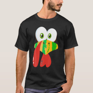 Turkey Face Thanksgiving Funny Matching Family Cos T-Shirt