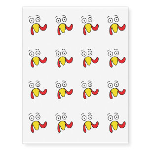 Turkey Face Thanksgiving Gift Temporary Tattoos