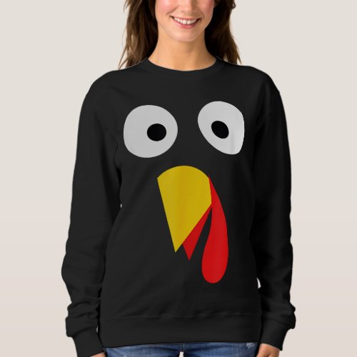 Turkey Face Thanksgiving Kids Adult Halloween Cost Sweatshirt