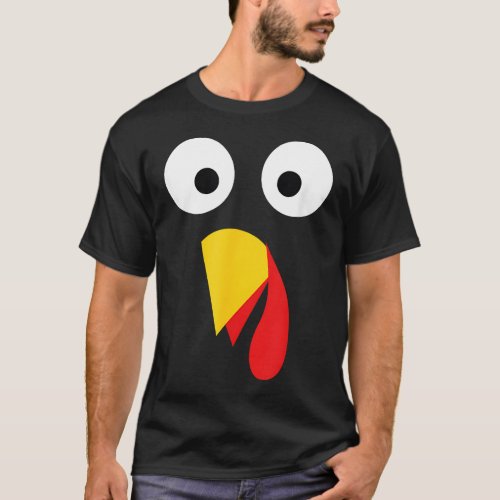 Turkey Face Thanksgiving Kids Adult Halloween Cost T_Shirt