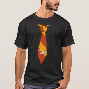 Turkey Face Tie Happy Thanksgiving Day Holiday Des T-Shirt