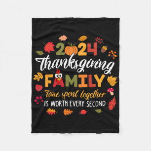 Turkey Family Thanksgiving Team Squad Matching Fleece Blanket