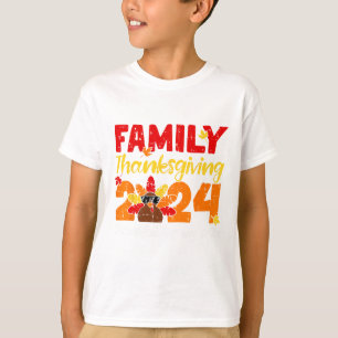 Turkey Family Thanksgiving Thankful For My Tribe G T-Shirt