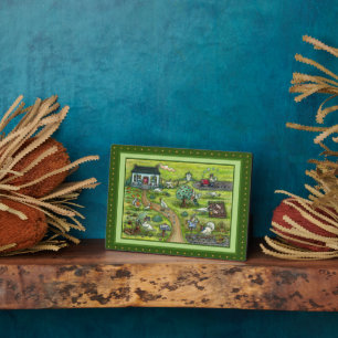 TURKEY FARM, COUNTRY THANKSGIVING, FUNNY BIRDS PLAQUE