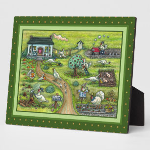 TURKEY FARM, COUNTRY THANKSGIVING, FUNNY BIRDS PLAQUE