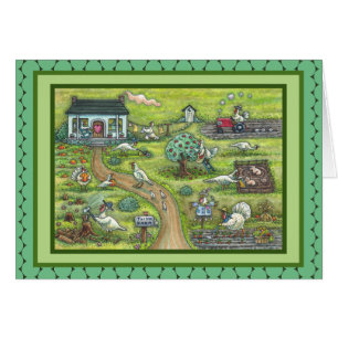 TURKEY FARM, COUNTRY THANKSGIVING GREETING CARD V