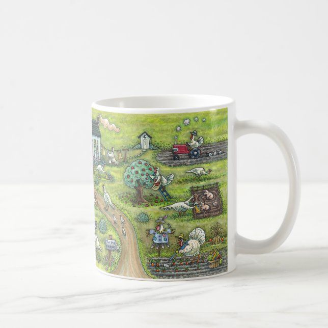 TURKEY FARM GOBBLERS "HAPPY THANKSGIVING" MUG (Right)