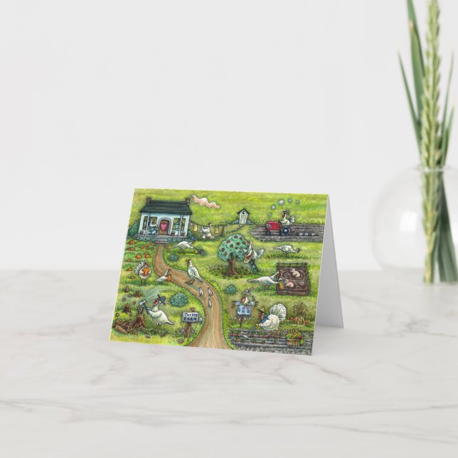 TURKEY FARM, HUMOROUS COUNTRY THANKSGIVING Blank Card (Front)