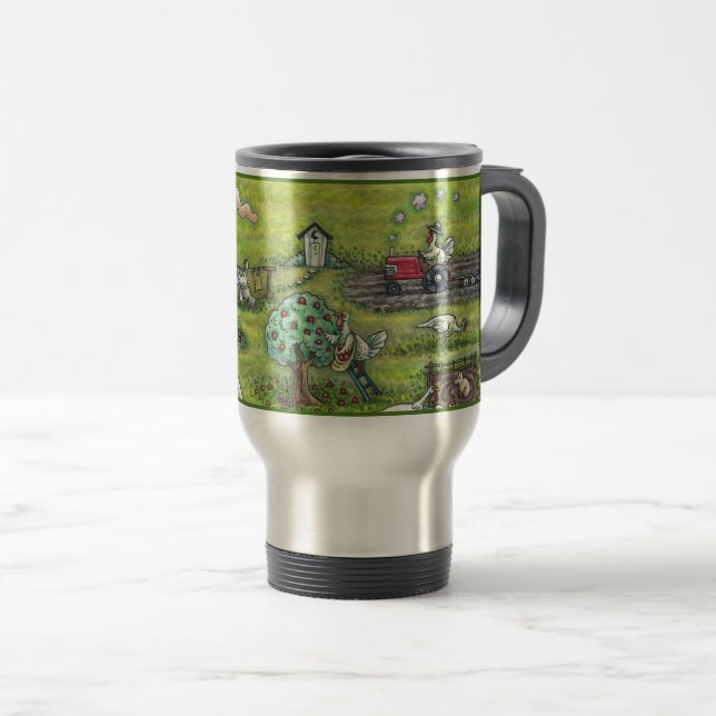 TURKEY FARM THANKSGIVING FUNNY TRAVEL COMMUTER MUG (Front Right)