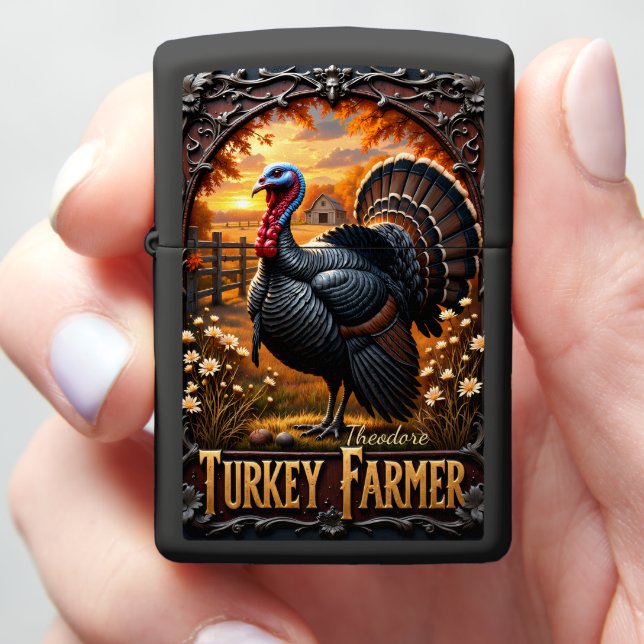 Turkey Farmer Sunset Arch Display Zippo Lighter (In Hand)