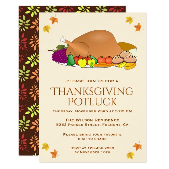 Thanksgiving Potluck Office Invitation Wording 1