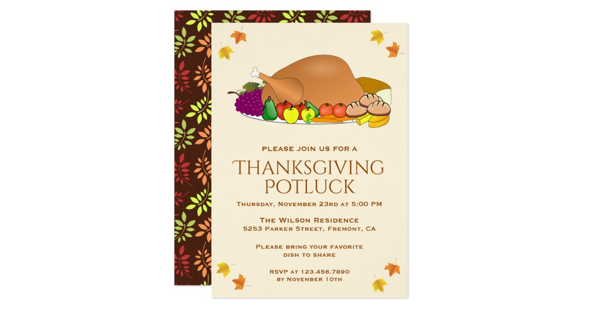 Thanksgiving Potluck Office Invitation Wording 8