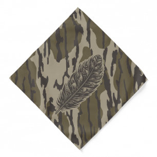 Turkey Feather Bottom Lands Camo Forest Bandana