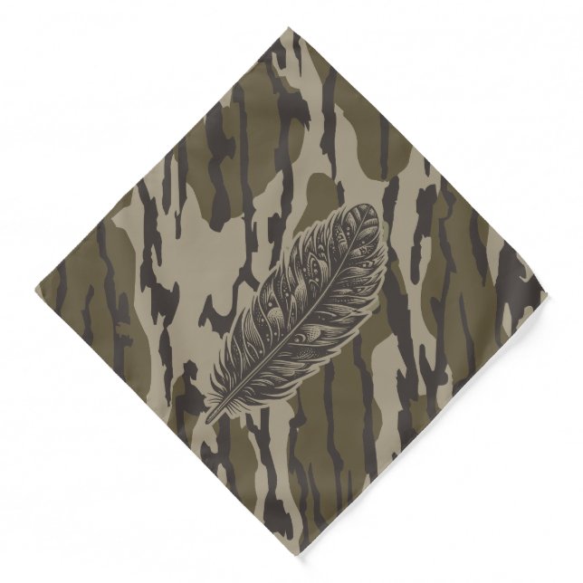 Turkey Feather Bottom Lands Camo Forest Bandana (Front)