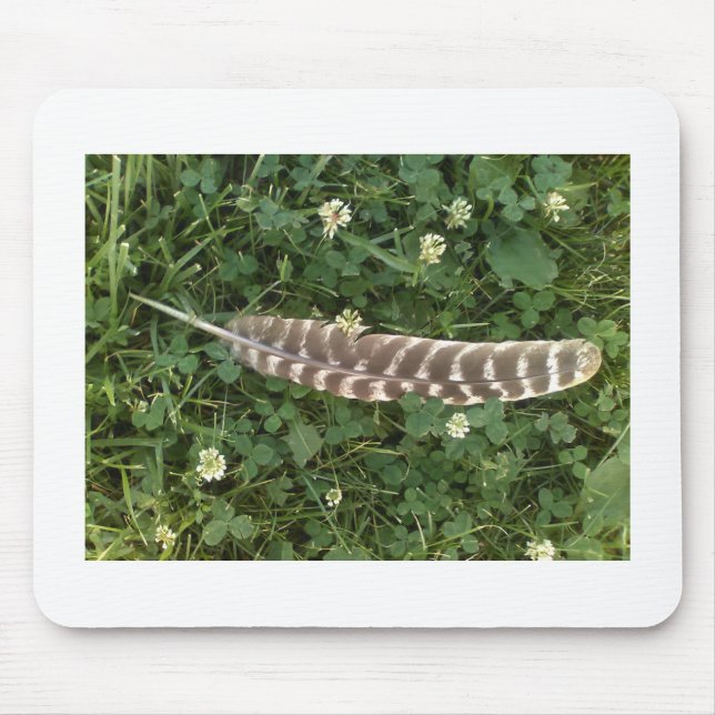 Turkey Feather in Clovers Mouse Pad (Front)