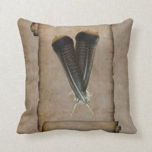Turkey Feather Quill Throw Pillow