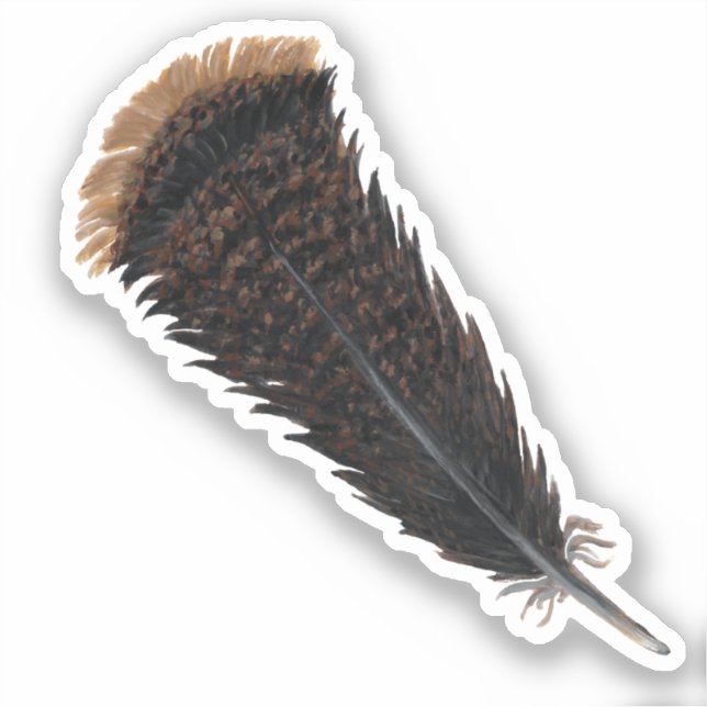 Turkey Feather Vinyl Sticker (Front)