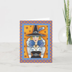 TURKEY FEATHER WITCH, A SALEM THANKSGIVING, Blank Card