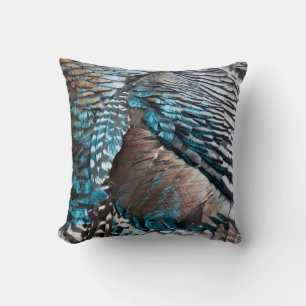 Turkey feathers throw pillow