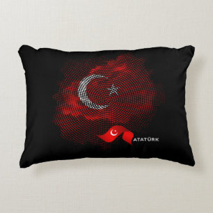 Turkey flag accent pillow