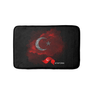 Turkey flag bath mat