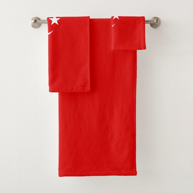 Turkey flag bath towel set (Insitu)
