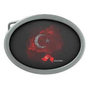 Turkey flag belt buckle