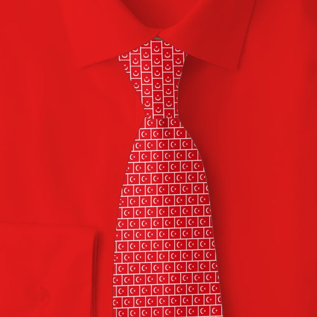 Turkey Flag Brick Pattern Neck Tie (Creator Uploaded)