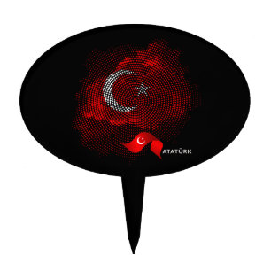 Turkey flag cake topper