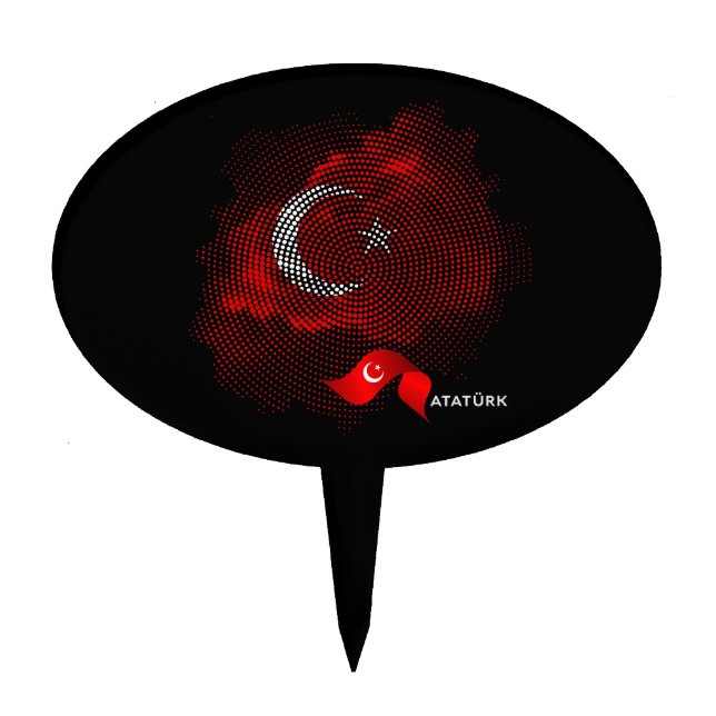 Turkey flag cake topper (Front)