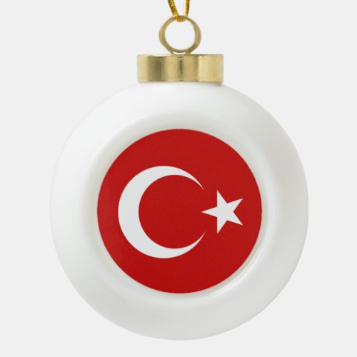 Turkey Flag Ceramic Ball Christmas Ornament