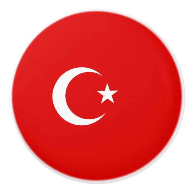 Turkey flag ceramic knob (Front)