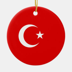 Turkey flag ceramic ornament