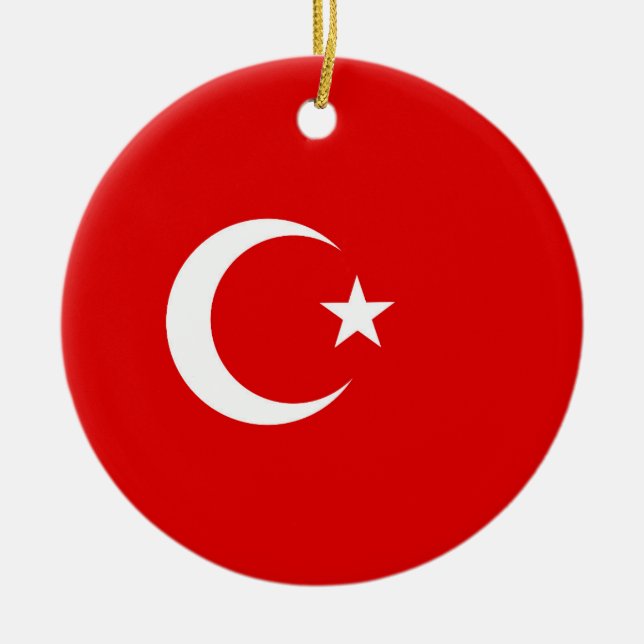 Turkey flag ceramic ornament (Front)