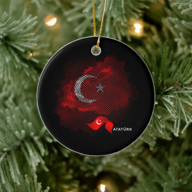 Turkey flag ceramic ornament (Tree)