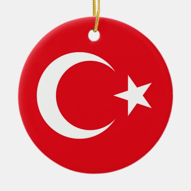 Turkey Flag Ceramic Ornament (Front)