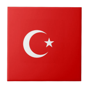 Turkey flag ceramic tile