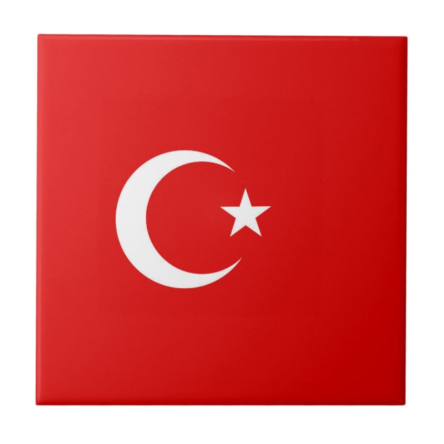Turkey flag ceramic tile (Front)