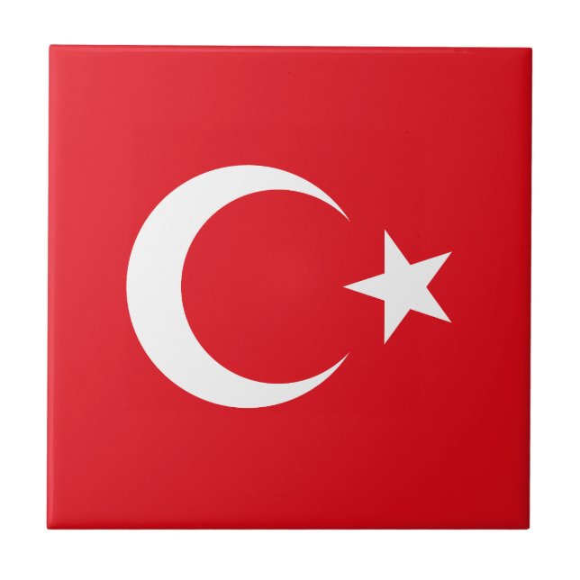 Turkey Flag Ceramic Tile (Front)