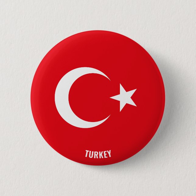 Turkey Flag Charming Patriotic Button (Front)