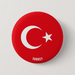 Turkey Flag Charming Patriotic Button