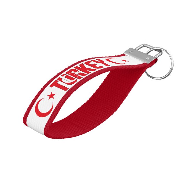 Turkey Flag Charming Patriotic Wrist Keychain (Angled Up)