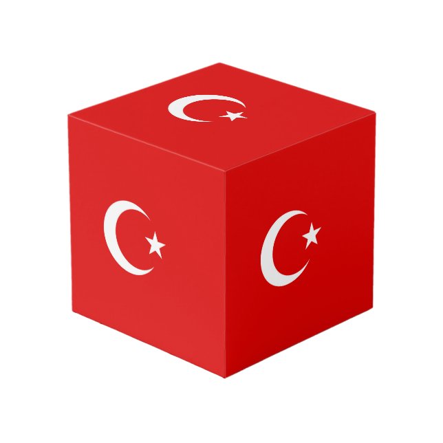Turkey flag cube (Front Angled)