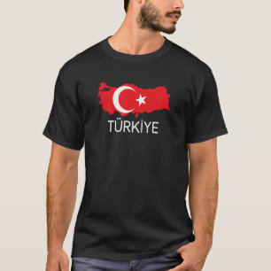 Turkey Flag Design, Turkish Flag, Turkey Map Harit T-Shirt