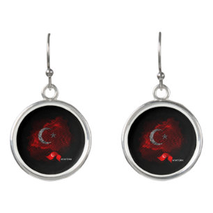 Turkey flag earrings