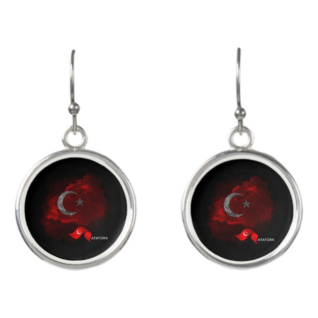 Turkey flag earrings (Front)